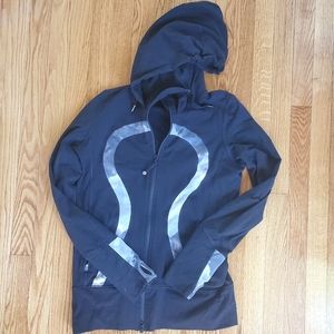 Lululemon black running hooded zip up